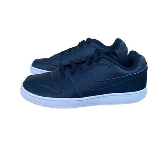 Nike Ebernon Womens Low Top Size 6.5 Athletic Black White Casual Sneakers